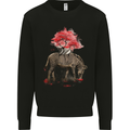 Zebra and Tree Watercolour Mens Sweatshirt Jumper Black