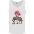 Zebra and Tree Watercolour Mens Vest Tank Top White