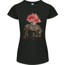Zebra and Tree Watercolour Womens Petite Cut T-Shirt Black