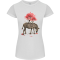 Zebra and Tree Watercolour Womens Petite Cut T-Shirt White