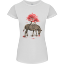 Zebra and Tree Watercolour Womens Petite Cut T-Shirt White