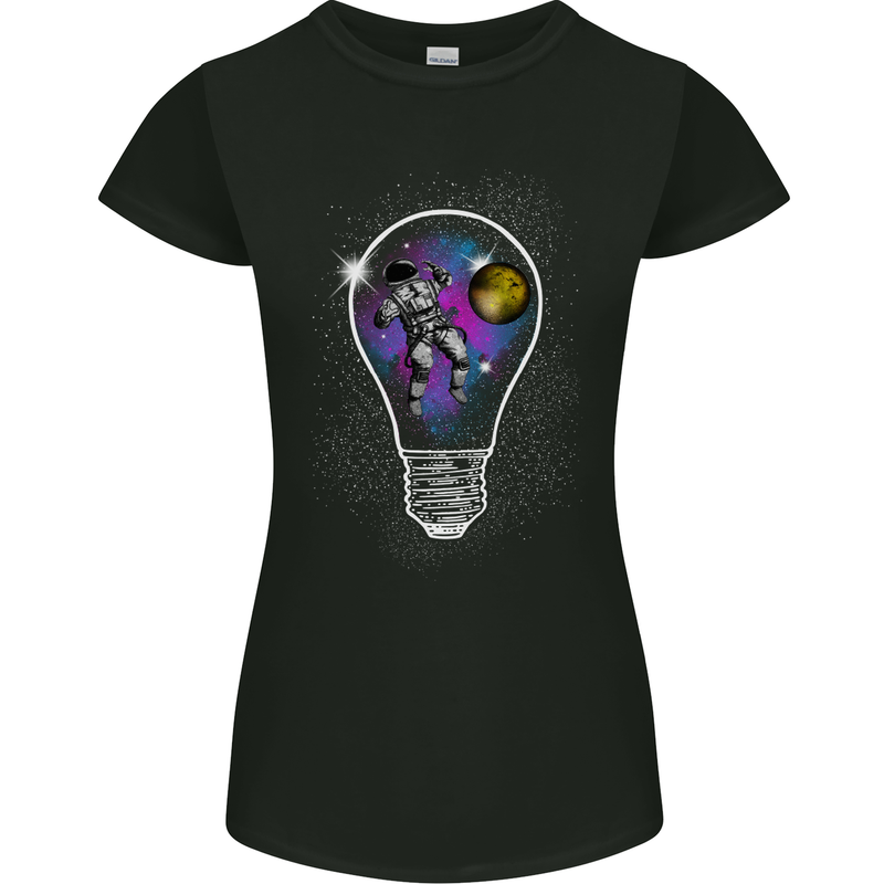 Zero Gravity Astronaut Space Universe Womens Petite Cut T-Shirt Black