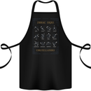 Zodiac Sign Constellations Cotton Apron 100% Organic Black