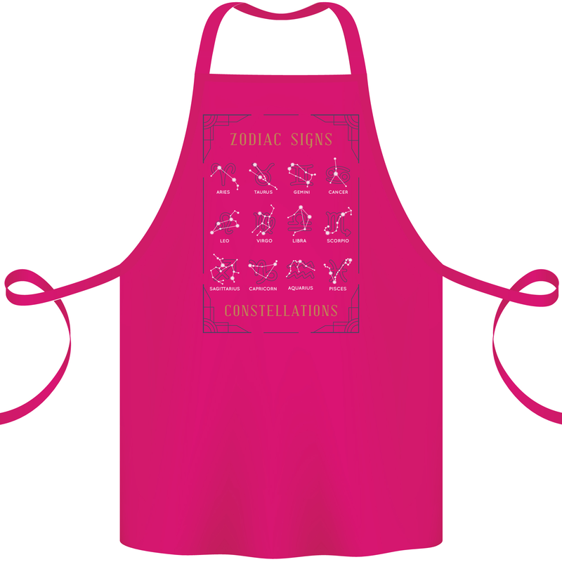 Zodiac Sign Constellations Cotton Apron 100% Organic Pink