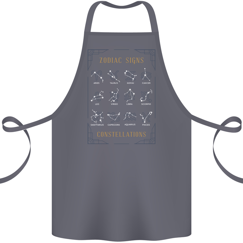 Zodiac Sign Constellations Cotton Apron 100% Organic Steel