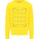 Zodiac Sign Constellations Kids Sweatshirt Jumper Yellow