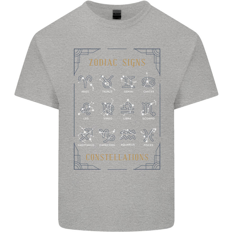 Zodiac Sign Constellations Kids T-Shirt Childrens Sports Grey