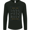 Zodiac Sign Constellations Mens Long Sleeve T-Shirt Black