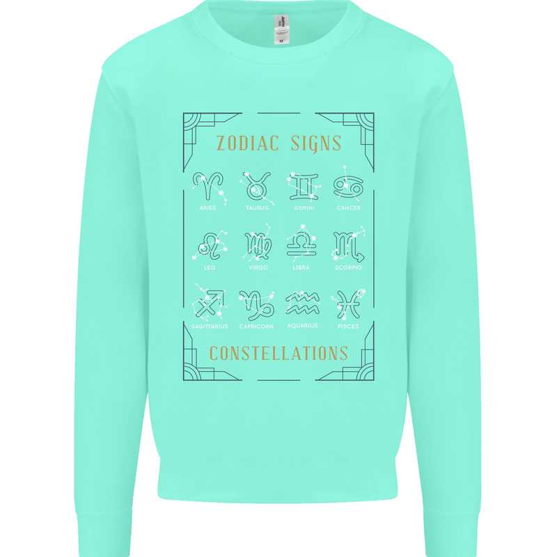Zodiac Sign Constellations Mens Sweatshirt Jumper Peppermint