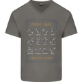 Zodiac Sign Constellations Mens V-Neck Cotton T-Shirt Charcoal