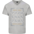 Zodiac Sign Constellations Mens V-Neck Cotton T-Shirt Sports Grey