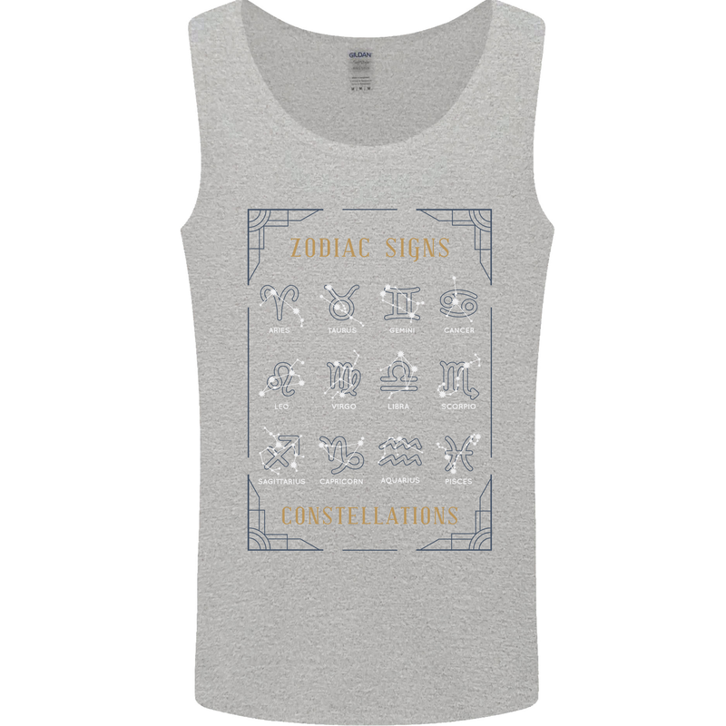 Zodiac Sign Constellations Mens Vest Tank Top Sports Grey
