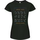 Zodiac Sign Constellations Womens Petite Cut T-Shirt Black