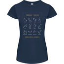 Zodiac Sign Constellations Womens Petite Cut T-Shirt Navy Blue