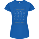Zodiac Sign Constellations Womens Petite Cut T-Shirt Royal Blue