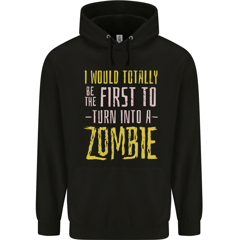 Zombie Apocalypse Funny Halloween Quote Mens 80% Cotton Hoodie Black