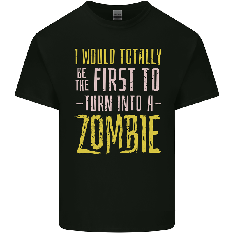 Zombie Apocalypse Funny Halloween Quote Mens Cotton T-Shirt Tee Top Black