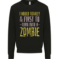 Zombie Apocalypse Funny Halloween Quote Mens Sweatshirt Jumper Black