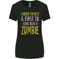 Zombie Apocalypse Funny Halloween Quote Womens Wider Cut T-Shirt Black