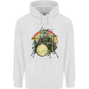 Zombie Cat Drummer Childrens Kids Hoodie White