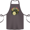 Zombie Cat Drummer Cotton Apron 100% Organic Dark Grey