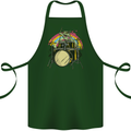 Zombie Cat Drummer Cotton Apron 100% Organic Forest Green