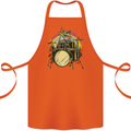 Zombie Cat Drummer Cotton Apron 100% Organic Orange