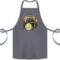 Zombie Cat Drummer Cotton Apron 100% Organic Steel