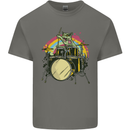 Zombie Cat Drummer Kids T-Shirt Childrens Charcoal