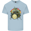 Zombie Cat Drummer Kids T-Shirt Childrens Light Blue