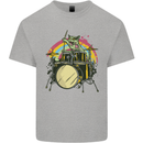 Zombie Cat Drummer Kids T-Shirt Childrens Sports Grey