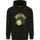 Zombie Cat Drummer Mens 80% Cotton Hoodie Black