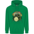 Zombie Cat Drummer Mens 80% Cotton Hoodie Irish Green