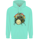 Zombie Cat Drummer Mens 80% Cotton Hoodie Peppermint