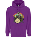 Zombie Cat Drummer Mens 80% Cotton Hoodie Purple