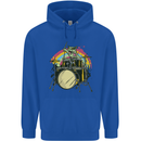 Zombie Cat Drummer Mens 80% Cotton Hoodie Royal Blue