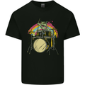Zombie Cat Drummer Mens Cotton T-Shirt Tee Top Black
