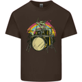 Zombie Cat Drummer Mens Cotton T-Shirt Tee Top Dark Chocolate
