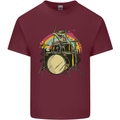 Zombie Cat Drummer Mens Cotton T-Shirt Tee Top Maroon
