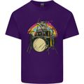 Zombie Cat Drummer Mens Cotton T-Shirt Tee Top Purple