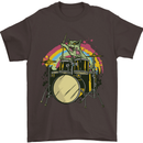 Zombie Cat Drummer Mens T-Shirt Cotton Gildan Dark Chocolate