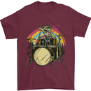 Zombie Cat Drummer Mens T-Shirt Cotton Gildan Maroon