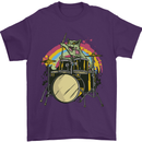 Zombie Cat Drummer Mens T-Shirt Cotton Gildan Purple