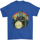 Zombie Cat Drummer Mens T-Shirt Cotton Gildan Royal Blue