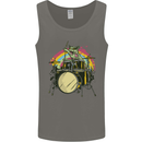 Zombie Cat Drummer Mens Vest Tank Top Charcoal