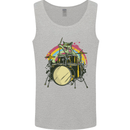 Zombie Cat Drummer Mens Vest Tank Top Sports Grey
