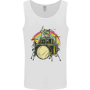 Zombie Cat Drummer Mens Vest Tank Top White