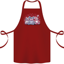Zombie Cat Rabbit Bear Halloween Gothic Cotton Apron 100% Organic Maroon