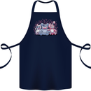 Zombie Cat Rabbit Bear Halloween Gothic Cotton Apron 100% Organic Navy Blue