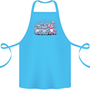 Zombie Cat Rabbit Bear Halloween Gothic Cotton Apron 100% Organic Turquoise